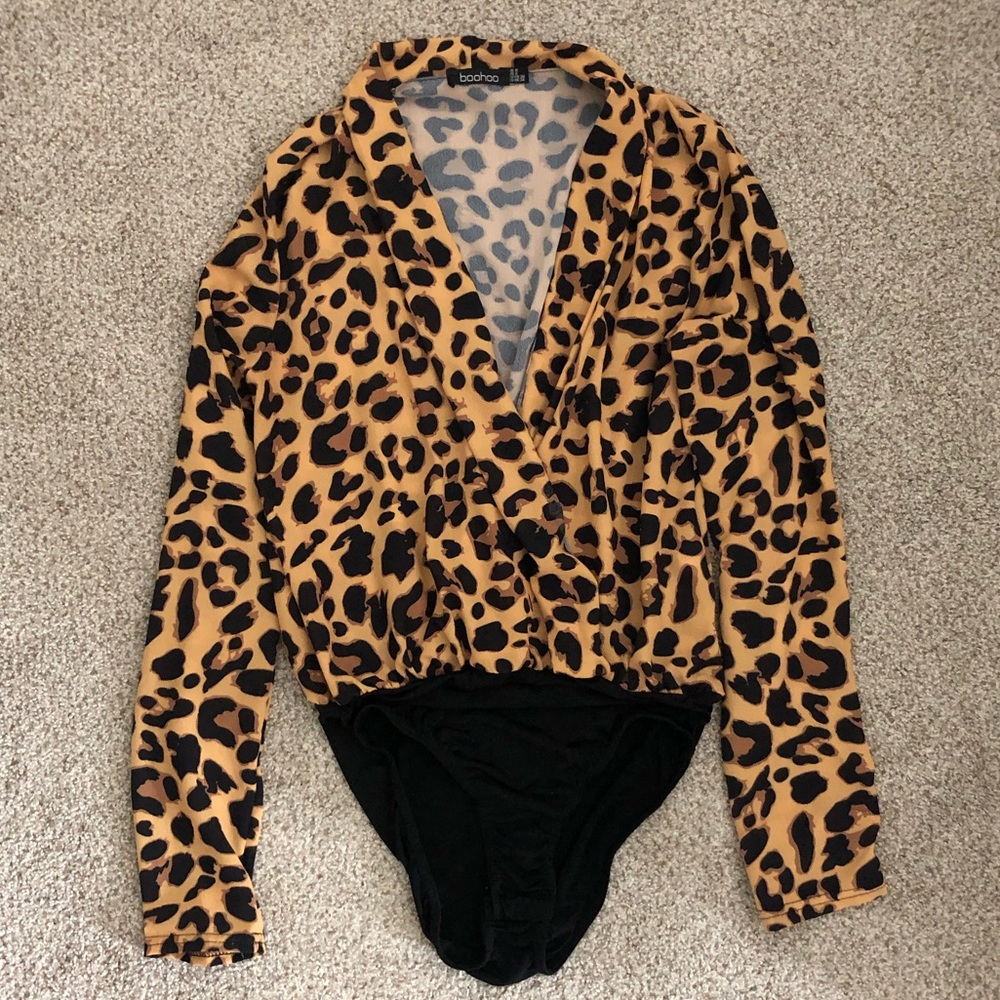 Leopard Print BOOHOO Long Sleeve Bodysuit